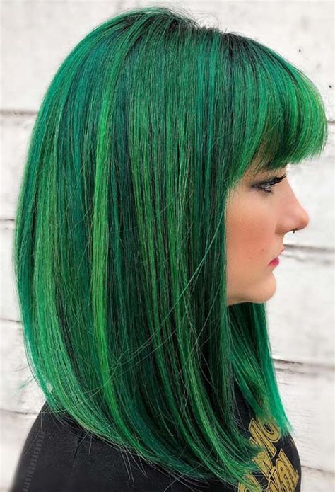 63 Offbeat Green Hair Color Ideas In 2020 Green Hair Dye