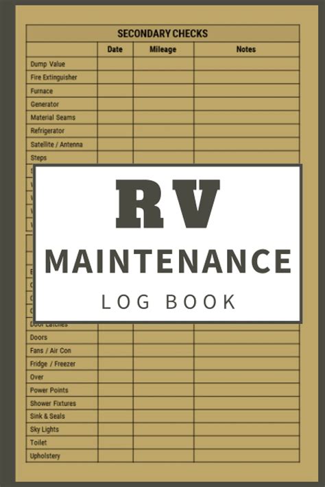 Rv Maintenance Log Book Rv Repair And Maintenance Checklist Service