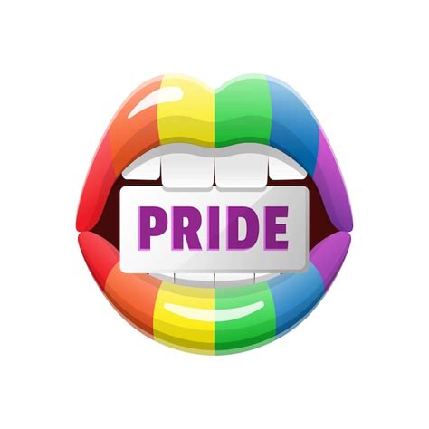 Premium Vector Open Mouth In Lgbt Rainbow Colors Gay And Lesbian Lips Pride Illustration