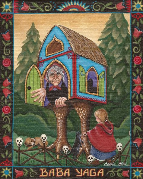 Baba Yaga Russian Folk Tale Witch 8 X 10 Print Of Original Acrylic
