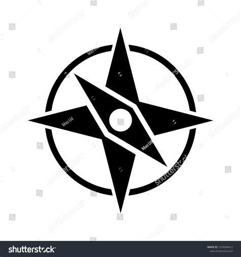 Travel Compass Direction North East South Map Symbol Design