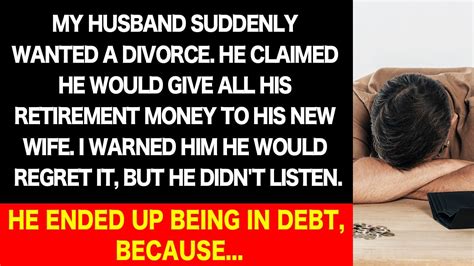 Hubbys Declares Divorce Your Pension Giving To My New Wife Instead
