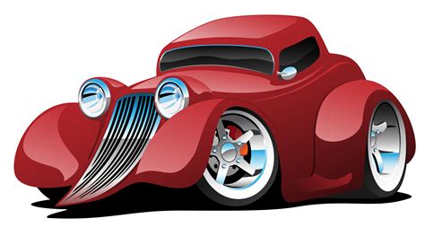 Red Hot Rod Restomod Coupe Cartoon Car Vector Illustration 372831