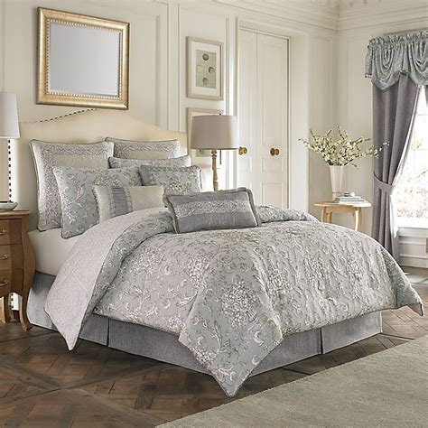 The croscill galleria set features a patchwork jacquard that is a blending of paisley; Croscill® Alita Reversible Comforter Set in Spa | Bed Bath ...