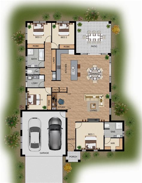 2d Colour Floor Plan For A Home Building Company Innisfail Qld