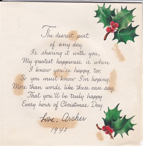 1948 Christmas Card Poem Christmas Card Sayings Christmas Card