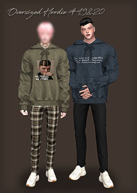 Nuribatsal Male Oversized Hoodie Sims 4 25 Swatches For