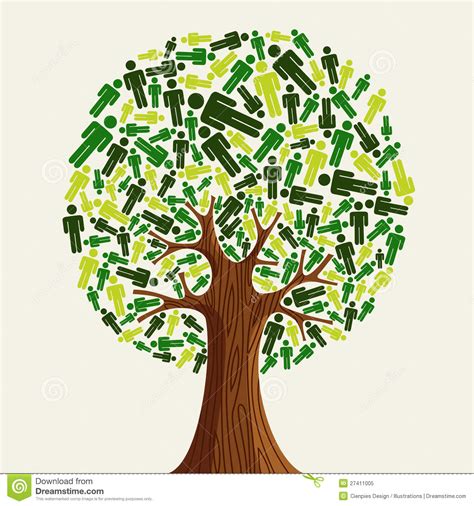 Eco friendly Tree people stock vector. Illustration of hands - 27411005