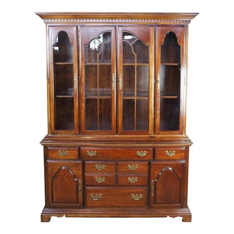American Drew Chippendale Cherry Grove Style China Display Cabinet