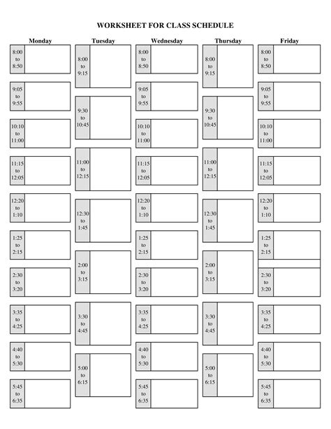 Blank School Schedule Printable How To Create A School Schedule