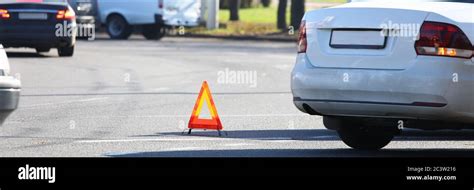 Yellow Triangle Sign Car High Resolution Stock Photography And Images