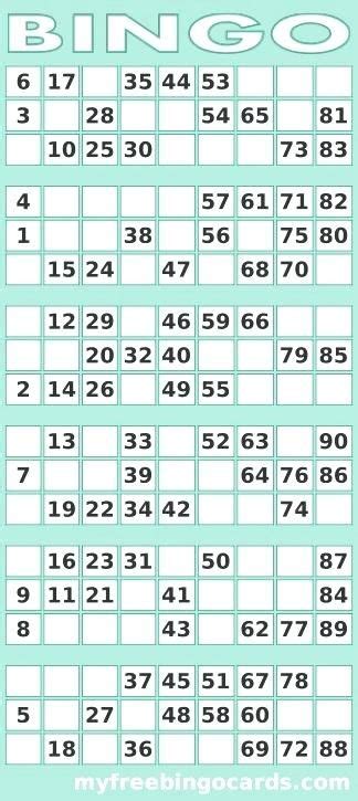 35 53 63 77 81. Image result for free printable bingo cards 1-99 | Bingo ...