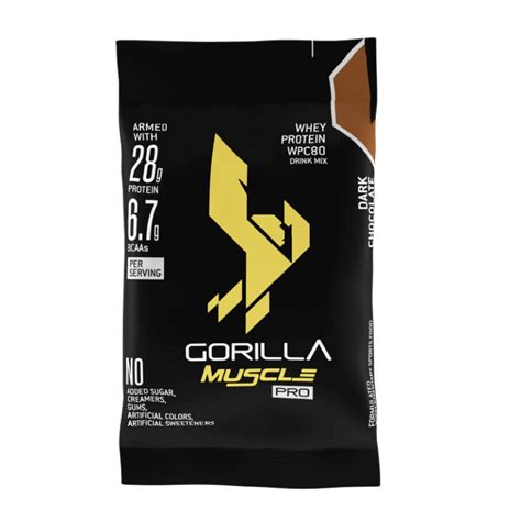 Gorilla Muscle Pro Whey Protein On The Go Dark Chocolate X 10 Sachets