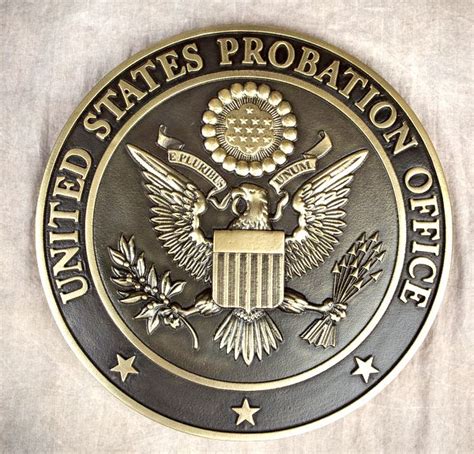 Mb2080 Seal Of Federal Probation Office 3 D Hand Rubbed Brass