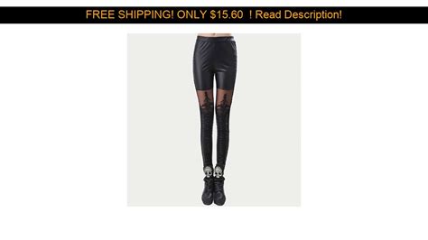 Gothic Women Casual Pants Black Lace Mesh Stitching Sexy Legging