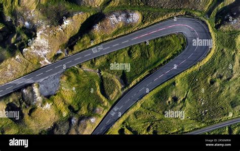 An Aerial Drone View Of The A4069 Known As The Black Mountain Pass In