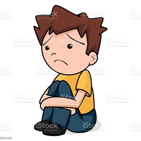 Sad Child Vector Illustration Stock Illustration
