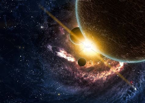 Beautiful Outer Space Wallpaper Featuring Space Cosmos And Planet