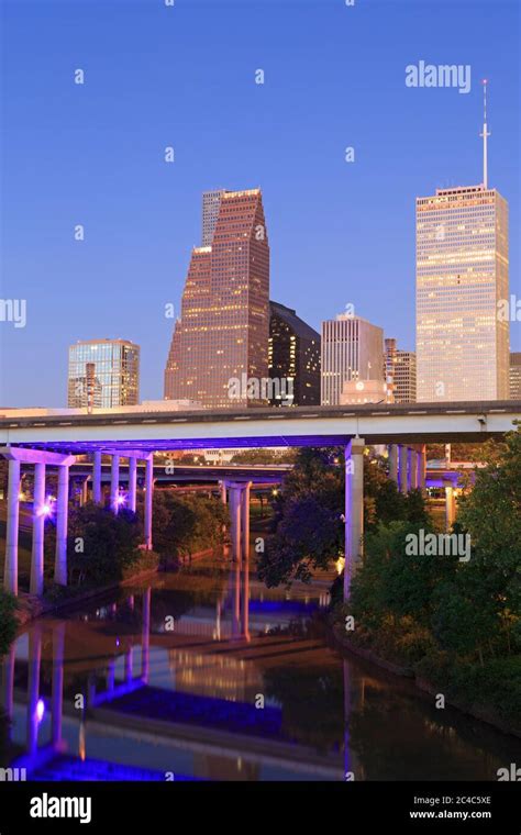 Buffalo Bayou Park And Houston Skylinetexasusa Stock Photo Alamy