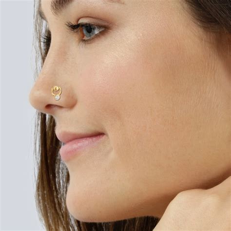 Unique Nose Ring Diamond Nose Ring Nostril Screw Gold Nose Etsy