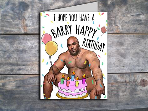 Barry Wood Birthday Card Funny Birthday Card Printable Rude Etsy