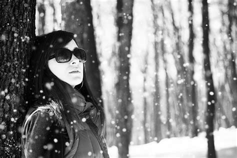 Woman In Woods Posing In The Snow Photograph By Newnow Photography By