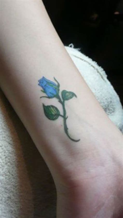 Blue Rose Bud Tattoo Perfect For Just About Anywhere So Delicate And