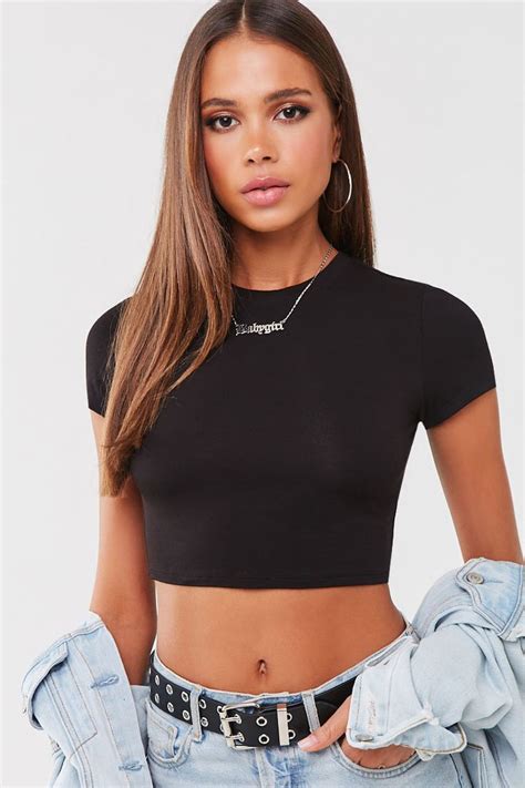 Cropped Knit Tee Forever Cute Crop Tops Crop Top Blouse