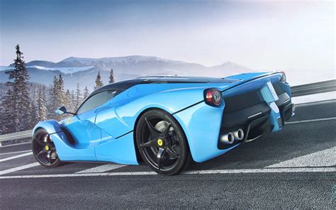 Blue Sports Coupe Ferrari Laferrari Car Blue Cars Hd Wallpaper