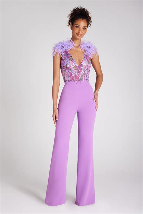 Alicia Purple Jumpsuit Jumpsuits Nadine Merabi