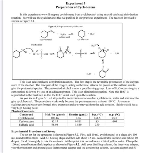Synthesis Of Cyclohexene From Cyclohexanol Synthesis Of Cyclohexene