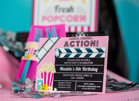 Movie Party Invitation Printable Movie Invitation Movie | Etsy | Movie birthday party, Movie 