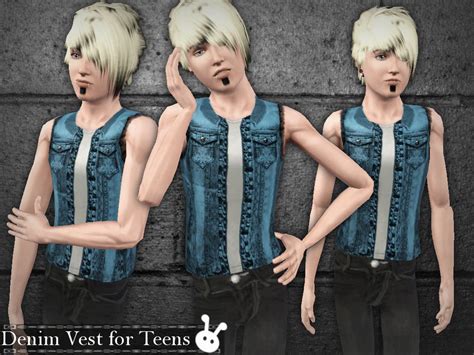 The Sims Resource Denim Vest Teen