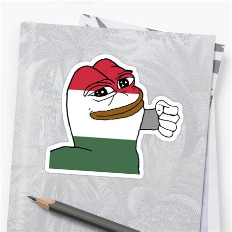 Punching Pepe Hungary Sticker By Meme Magician Redbubble