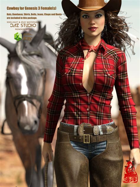 Cowbabe For DAZ G F By RainbowLight Comes With Everything A Cowgirl Needs Bandana Belt Boots
