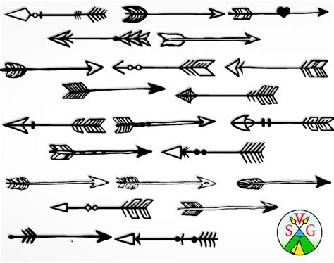 Sale Straight Arrows Svg Cut Files Tribal Cricut Files Etsy