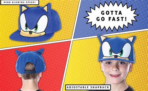 Bioworld Sonic The Hedgehog Hat Embroidered 3d Character Face And Ears