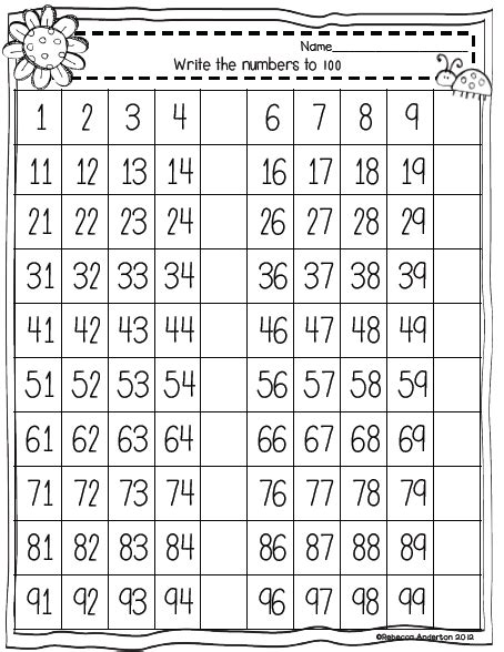 Freebie Spring 100s Charts Counting To 100 Kids Math Worksheets