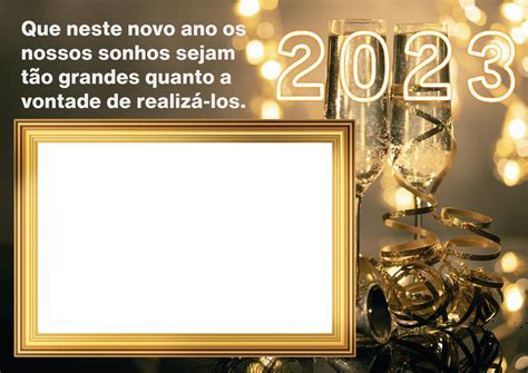 Moldura De Feliz Ano Novo 2023 Para Colagem De Fotos Imagem Legal