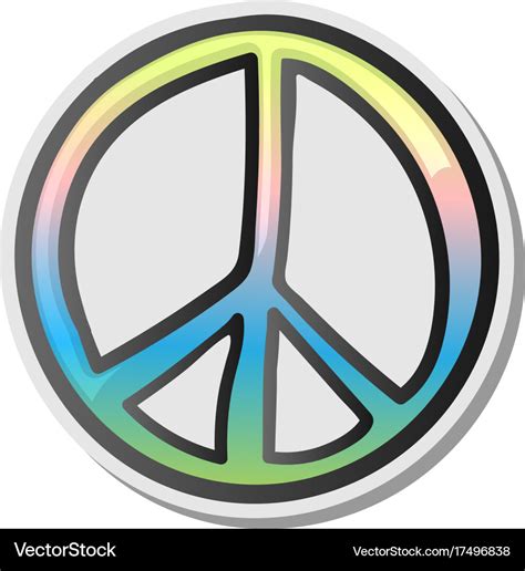 Peace Sign Emoji Sticker Emoticon Royalty Free Vector Image