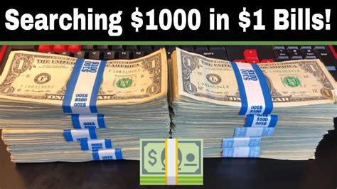 1 000 in 1 bills currency search for fancy serial numbers and star notes youtube