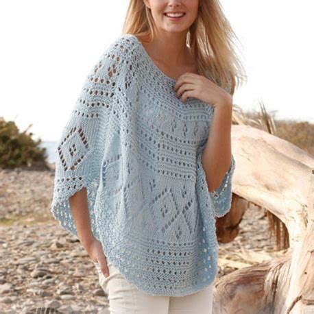 Collection of knitted models, descriptions, patterns, charts. Stunning Summer Poncho Free Knitting Pattern