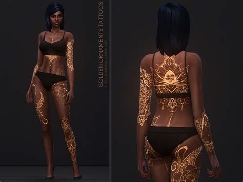 The Sims Resource Golden Ornaments Tattoos