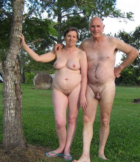 Pretty Mature Nudists Posing Outdoors