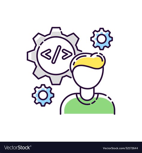 Software Engineer Rgb Color Icon Royalty Free Vector Image