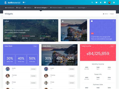 Soft Material Admin Dashboard Templates With Admin Dashboard Ui Kit