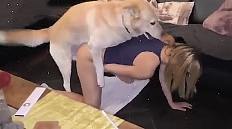 Gorgeous Blonde Slut Endures Her Dogs Big Dick In A