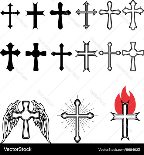 Set Of Different Crosses Royalty Free Vector Image