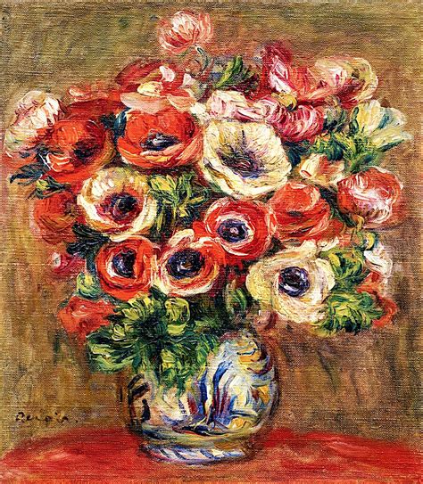 Bouquet Of Anemones Pierre Auguste Renoir Peintures Renoir Art