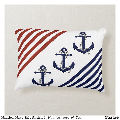nautical navy ship anchor knot red navy stripes accent pillow zazzle pillows nautical
